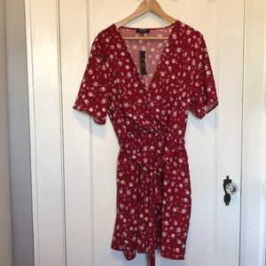 New Look Red Floral Wrap Dress